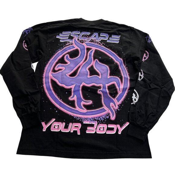 LOST HILLS Escape Your Body Long Sleeve in Black/Purple - Picture 2 of 3
